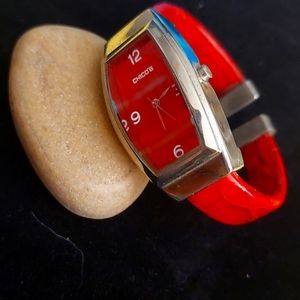 Chicos Red adjustable bracelet watch